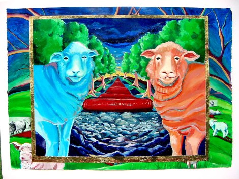 The Carpet, Oil, gold leaf on paper by Karen Marcos